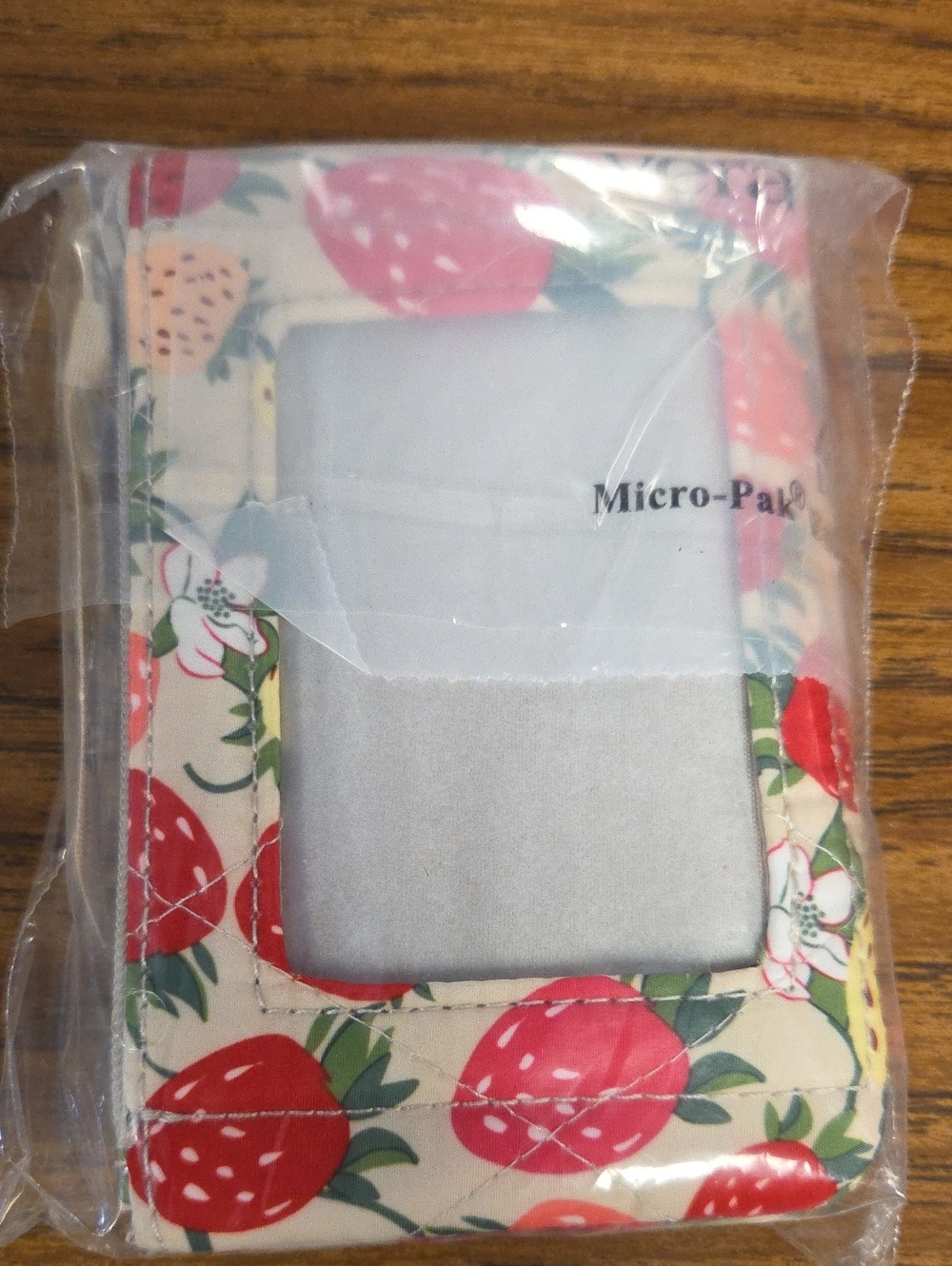Vera Bradley Strawberry Lanyard ID Card Holder - Cream & Red